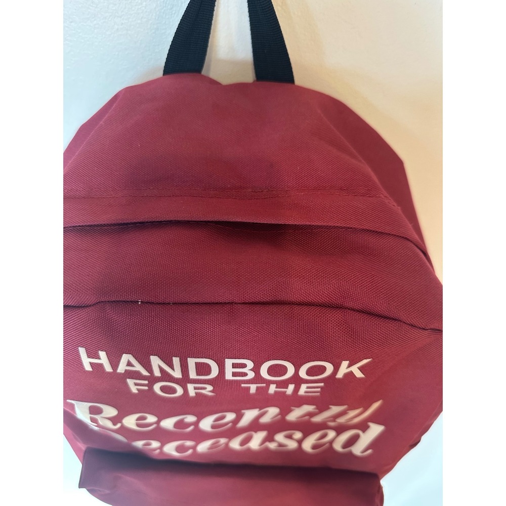 Beetlejuice Handbook for the Recently Deceased Backpack Maroon Burgundy Bag - Picture 5 of 14